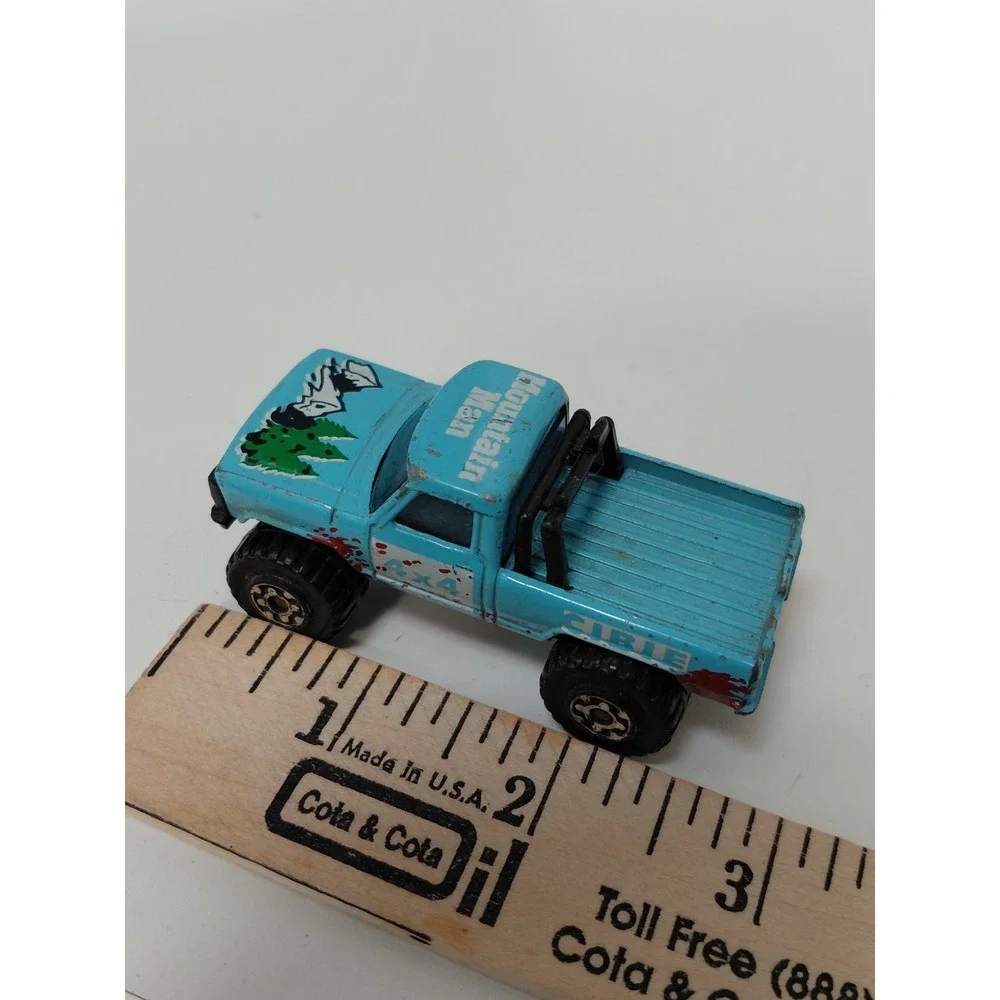 Vintage 1981 Matchbox Mini Pick Up Truck Mountain Man Blue Diecast